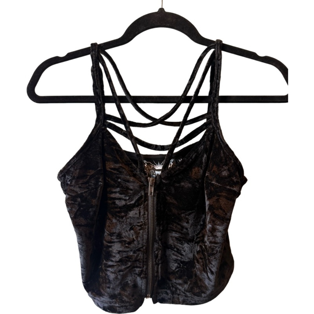 Killstar Black Velvet Crop Top